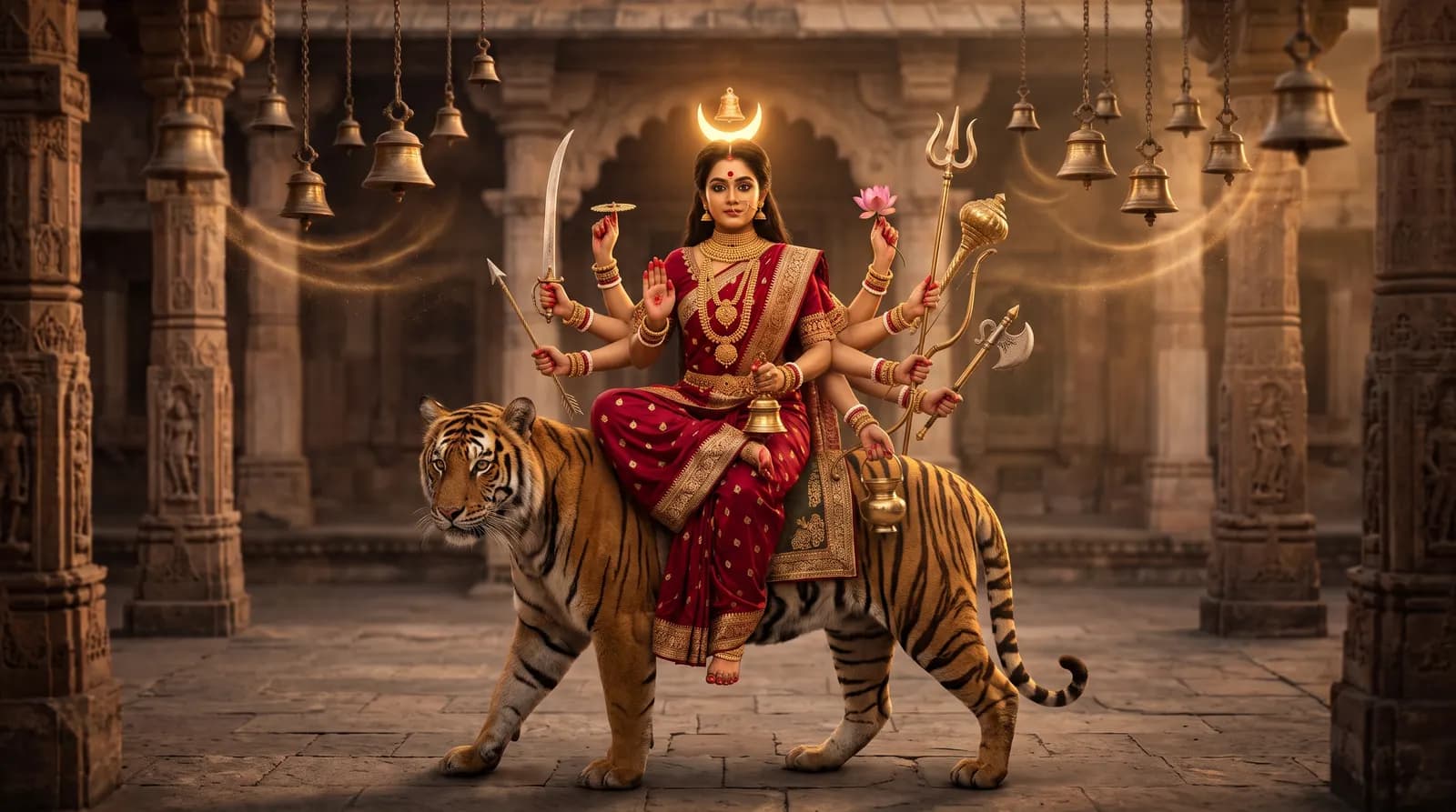 Navratri Day 3 2026 (October 13): Maa Chandraghanta Puja Vidhi, Mantra with Meaning, Red Colour, Kheer Bhog and Retrograde Venus Remedy